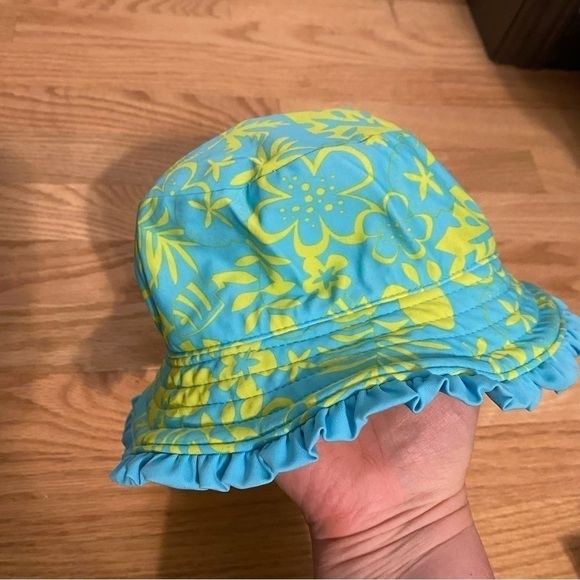Hawaiian Print Bucket Hat Blue Green Koala Kids Sz 3T-4T - Picture 3 of 6